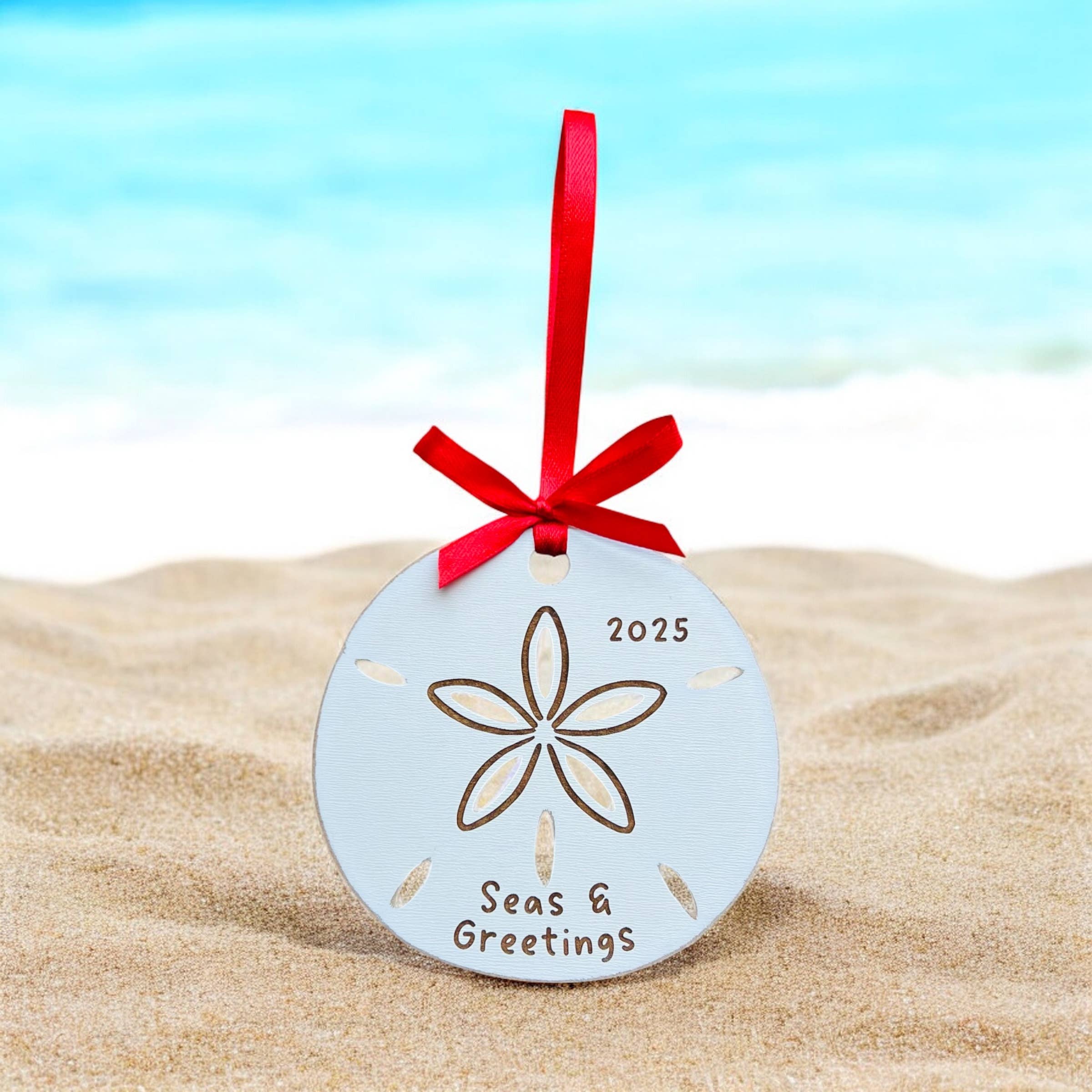 The Thankful Creations LLC - Vente Objets de décoration - Ornement de croisière de Noël en dollar de sable 2025 Cadeau pour voyageur