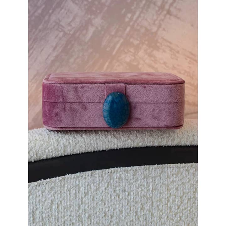 INSPECIAL HOME - Wholesale Jewelry Box/Organizer - Vintage Pebble Velvet Jewellery Box Accessory Storage Case 1