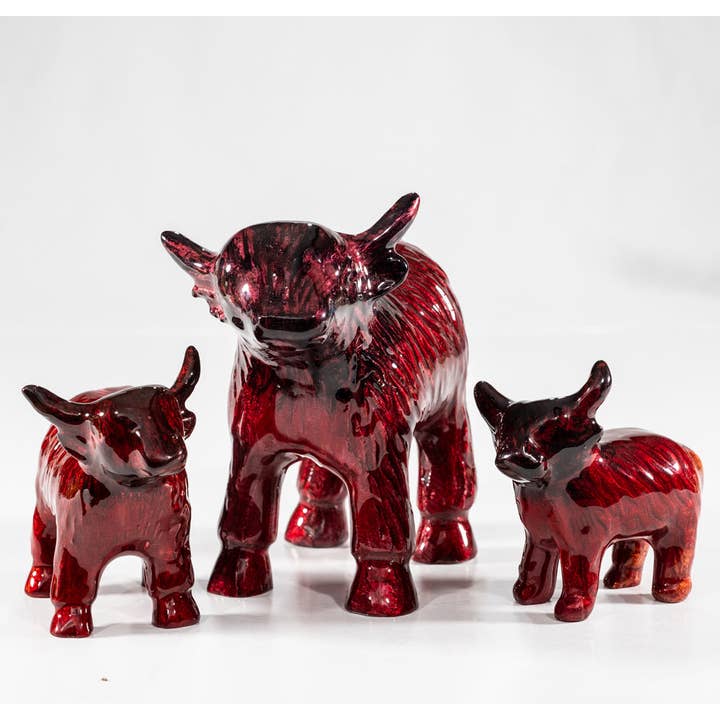 Brushed Red Highland Cow XL 14 cm for wholesale by Tilnar Art