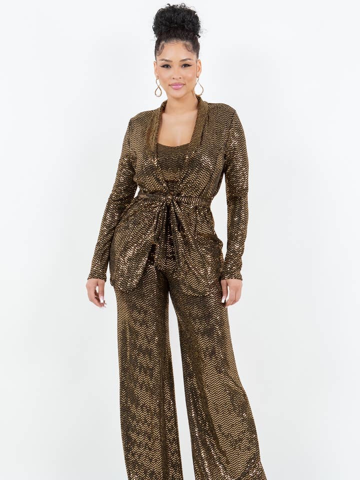 Uptown Apparel - Vendita all'ingrosso Completo top e pantaloni (NON loungewear) - Donna - SET TOP E PANTALONI DA VACANZA T6611-B11224 (SET JK7835)0