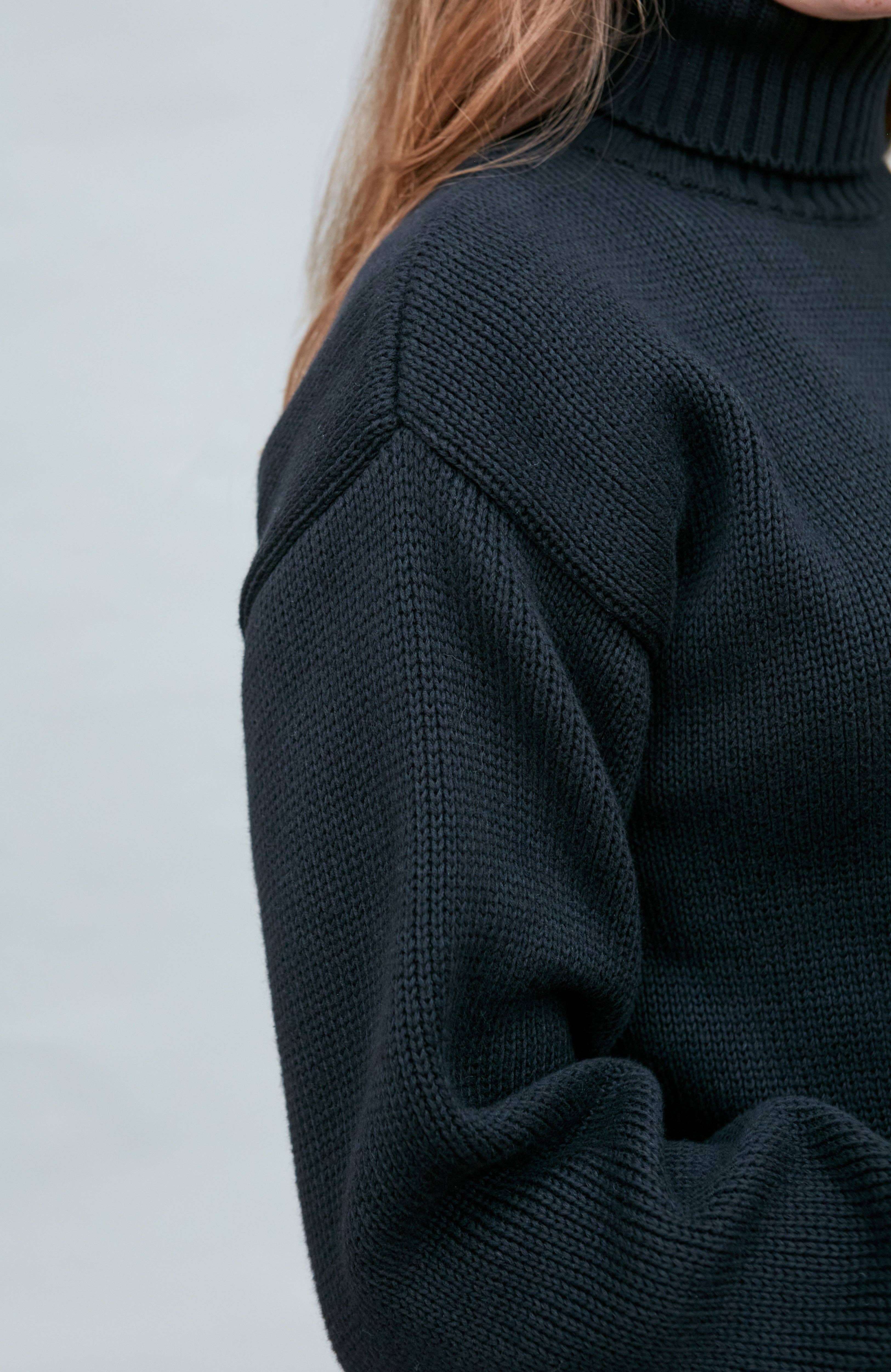 Paul James Knitwear - Vente Pull en maille – femme - Pull à col roulé Submariner en pur coton épais pour femmes8