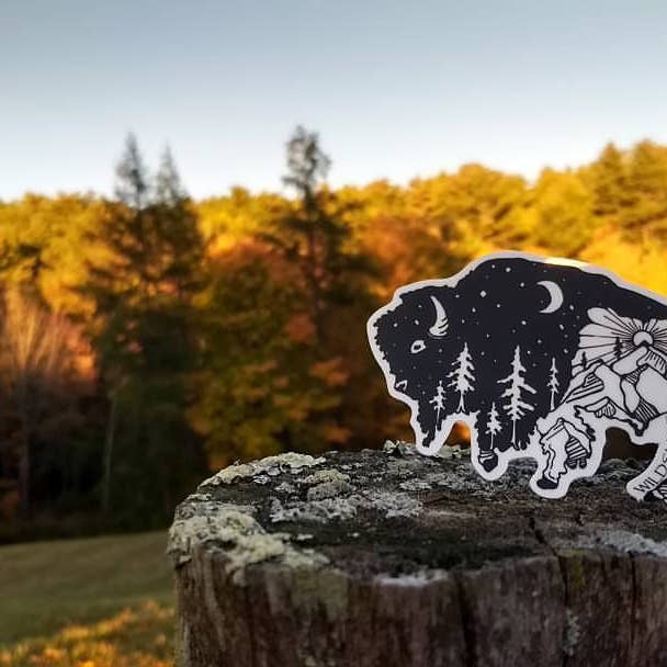 Wild Slice Designs - Wholesale Phone & Laptop Stickers - Night and Day Bison Buffalo stickers1