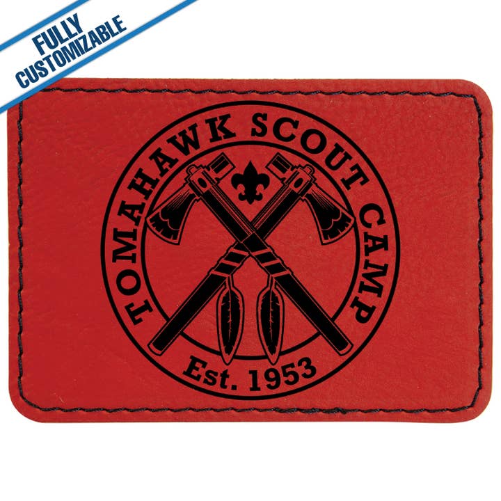 GiftWorksPlus - Wholesale Patch - Engraved Leatherette Rectangle Patch - Fully Customizable10