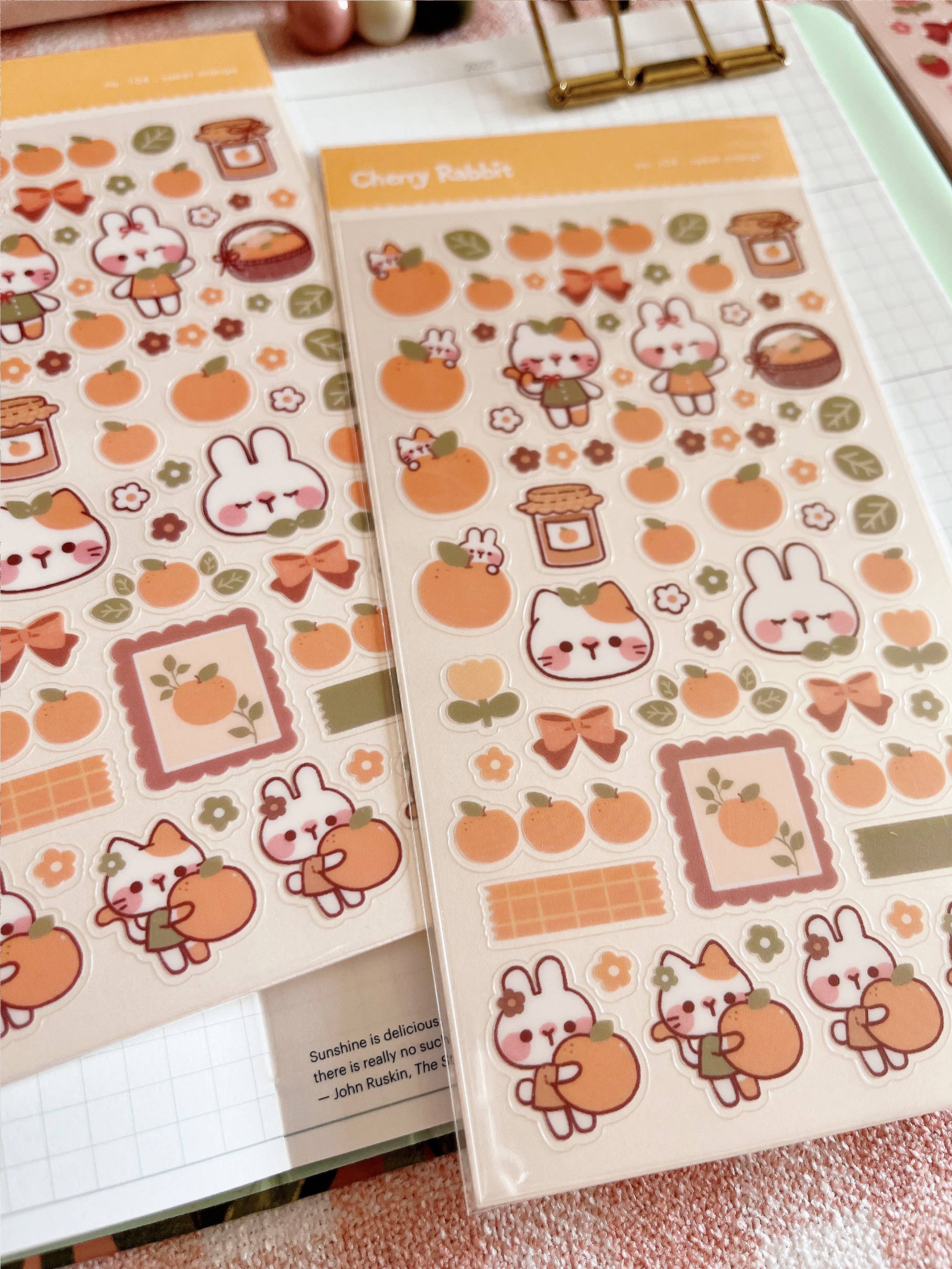 Cherry Rabbit - Wholesale Sticker - Sweet Orange Sticker Sheet no.1041