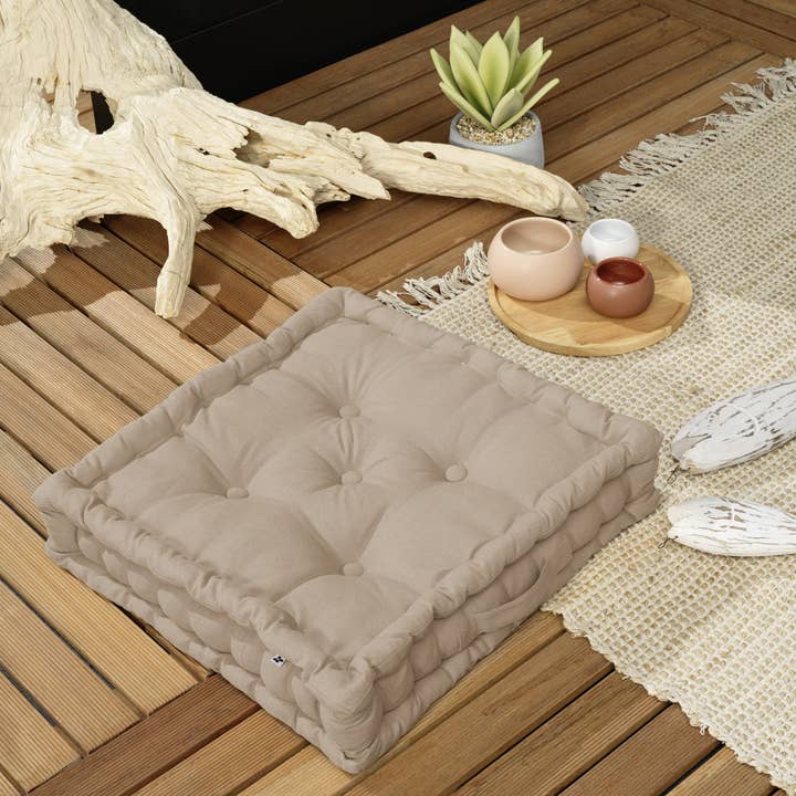 COUSSIN DE SOL 50 x 50 x 10 cm KALA Ficelle pour la vente par L'effet Papillon