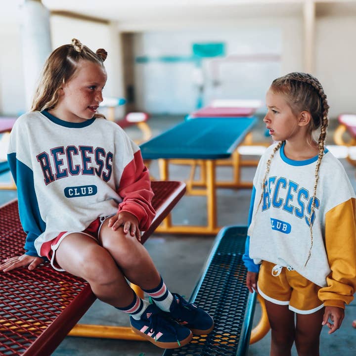 RECESS CLUB | NAVY + ROSE | colorblock oversized drop shoulder | KIDS for wholesale by Minimalist Folk Co.