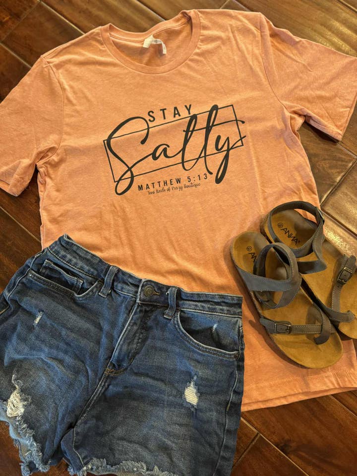 Stay Salty (Matthew 5:13) Religious Adult Graphic Tee for wholesale by Two Kinds Of Krazy