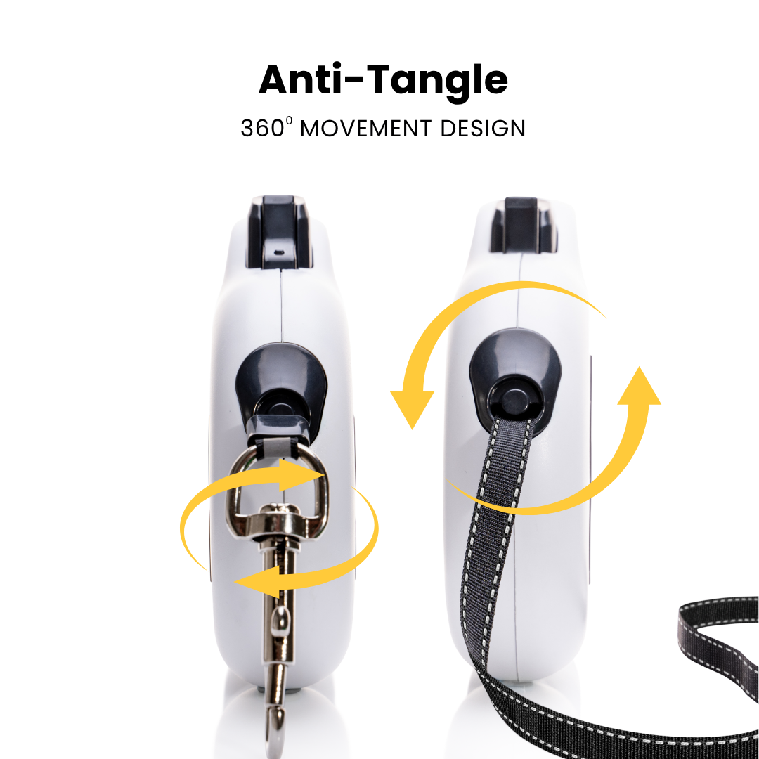 StitchLeash - Wholesale Pet Leash - Dog - StitchLeash® Coops Retractable Dog Leash with Clip & Go™ System – Black/White | 16–23 ft | 6 per case6