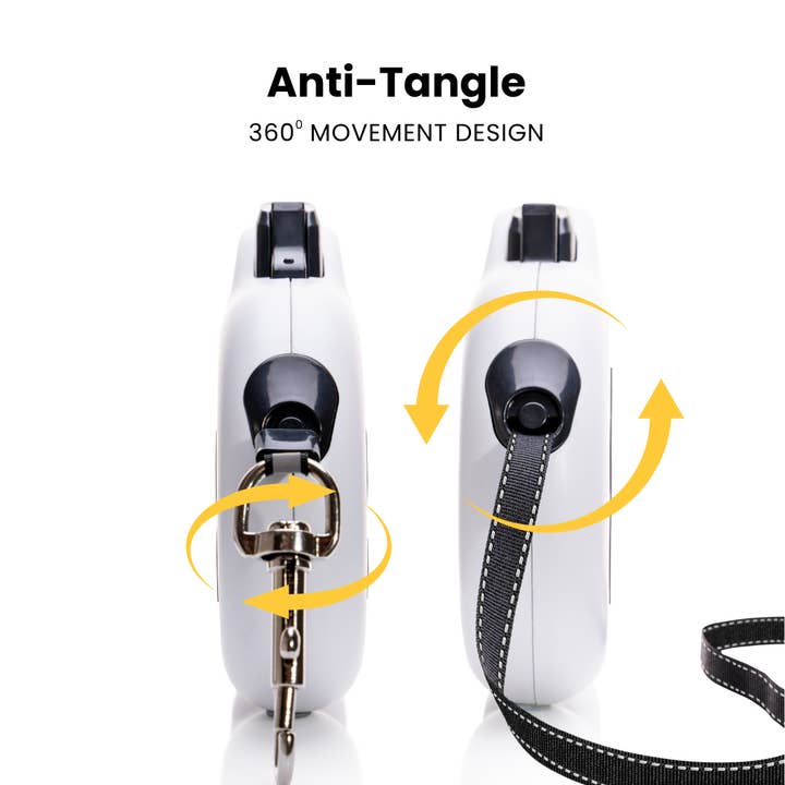 StitchLeash - Wholesale Pet Leash - Dog - StitchLeash® Coops Retractable Dog Leash with Clip & Go™ System – Black/White | 16–23 ft | 6 per case6