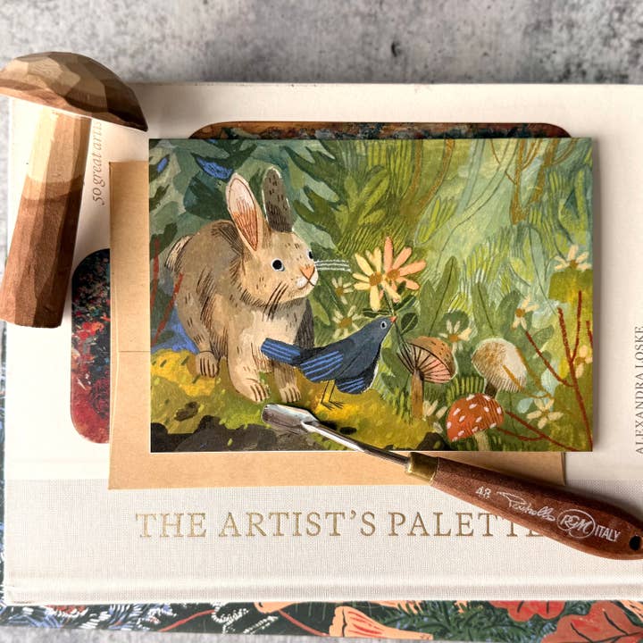 Canyon & Cove Art - Wholesale Everyday Greeting Card - Bunny & Bird Card