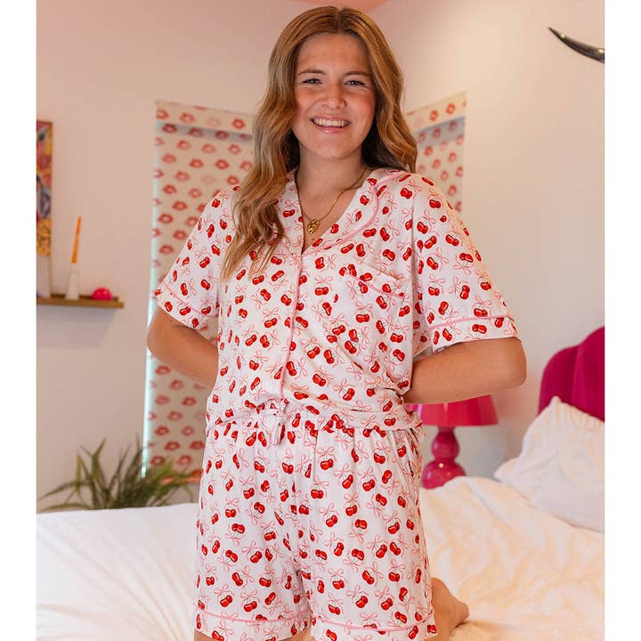 Lulu Mac PJ's- LM-PJ-1000 CHERRY for wholesale by Girlie Girl Originals