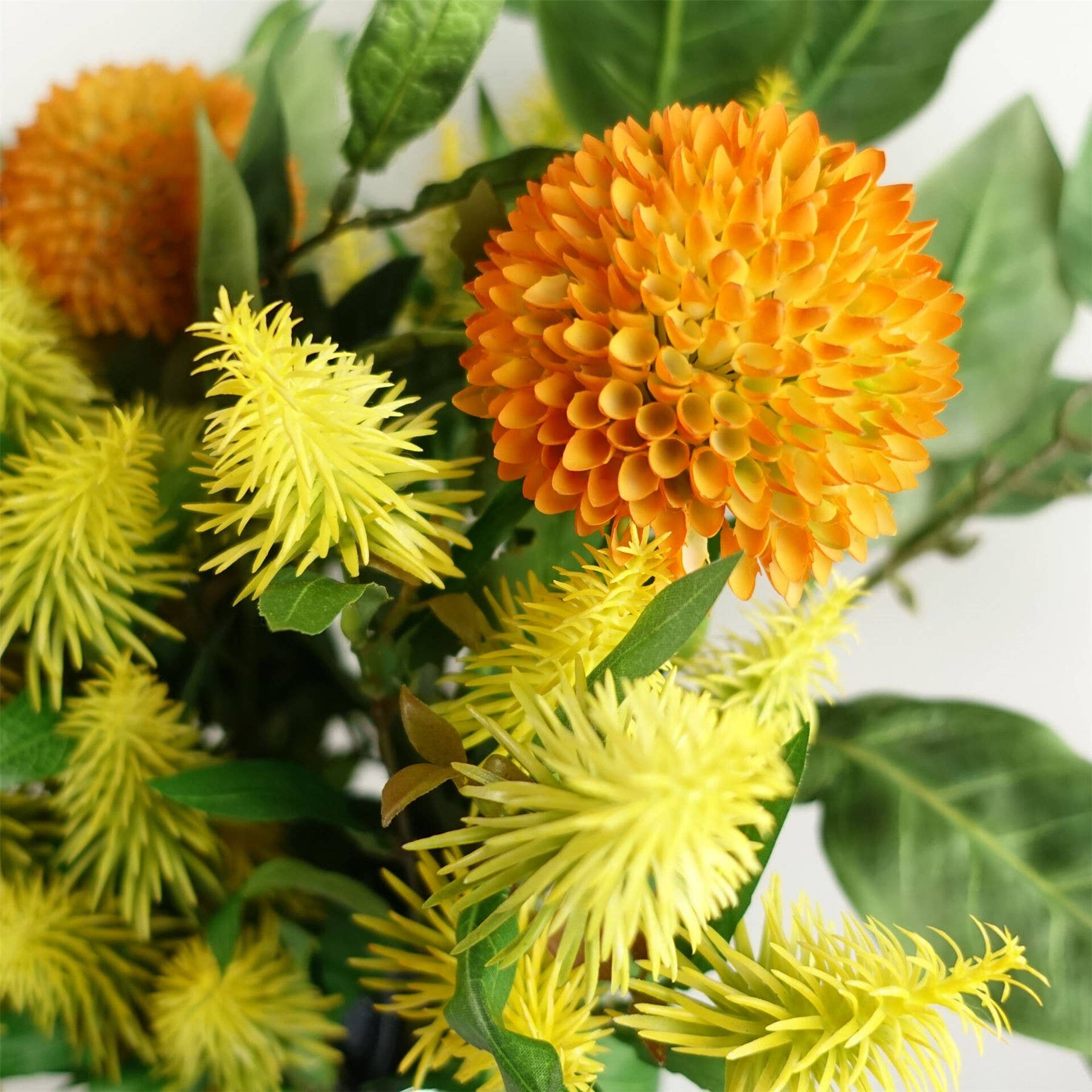 Leaf Design UK LTD - Wholesale Artificial Flowers - Pack 6x 70cm Large Ball Dahlia Artificial Flower Stem Yellow7