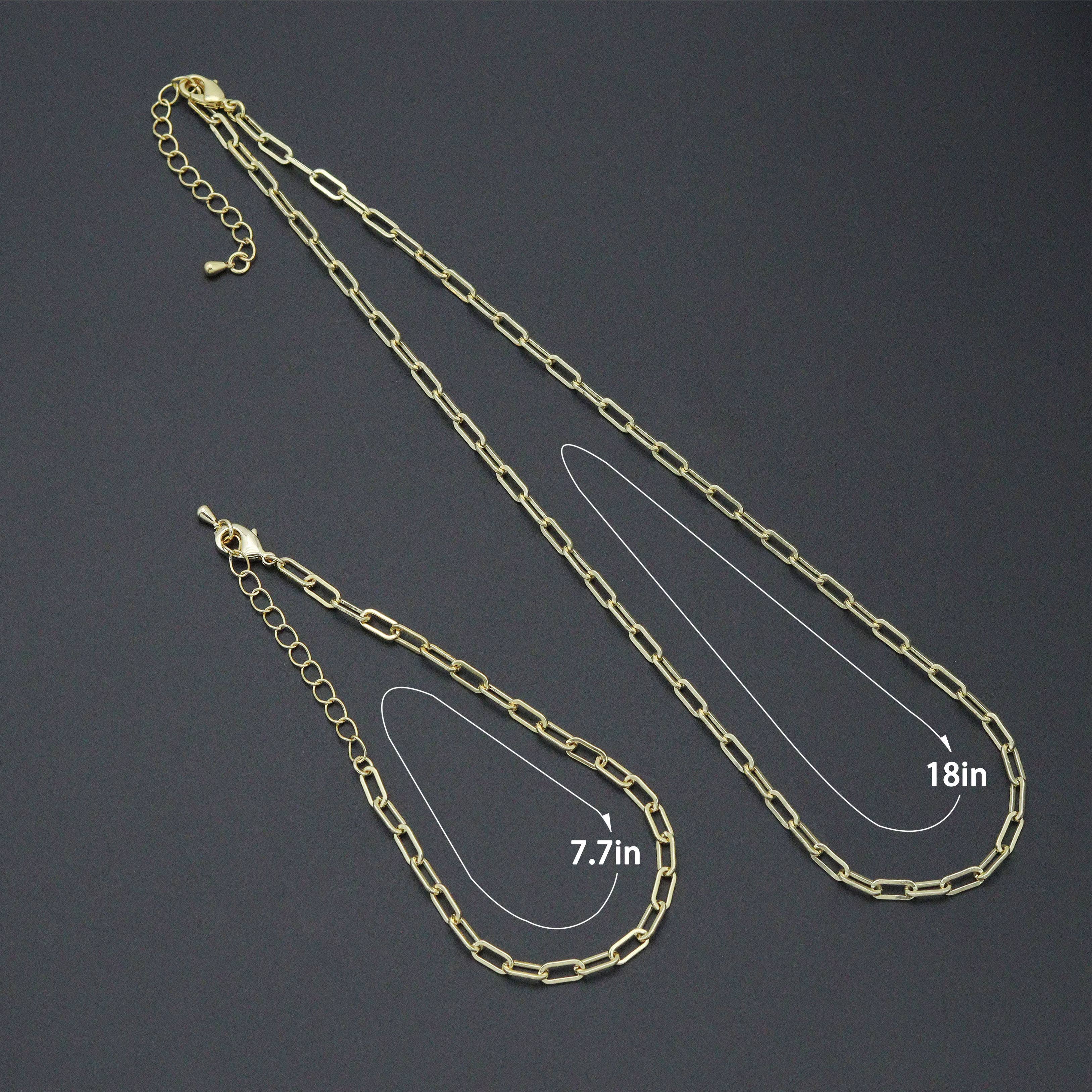 BestBeads&Beyond - Wholesale Link & Chain Necklace - Small Link Paperclip Necklace bracelet, sku#EF2226