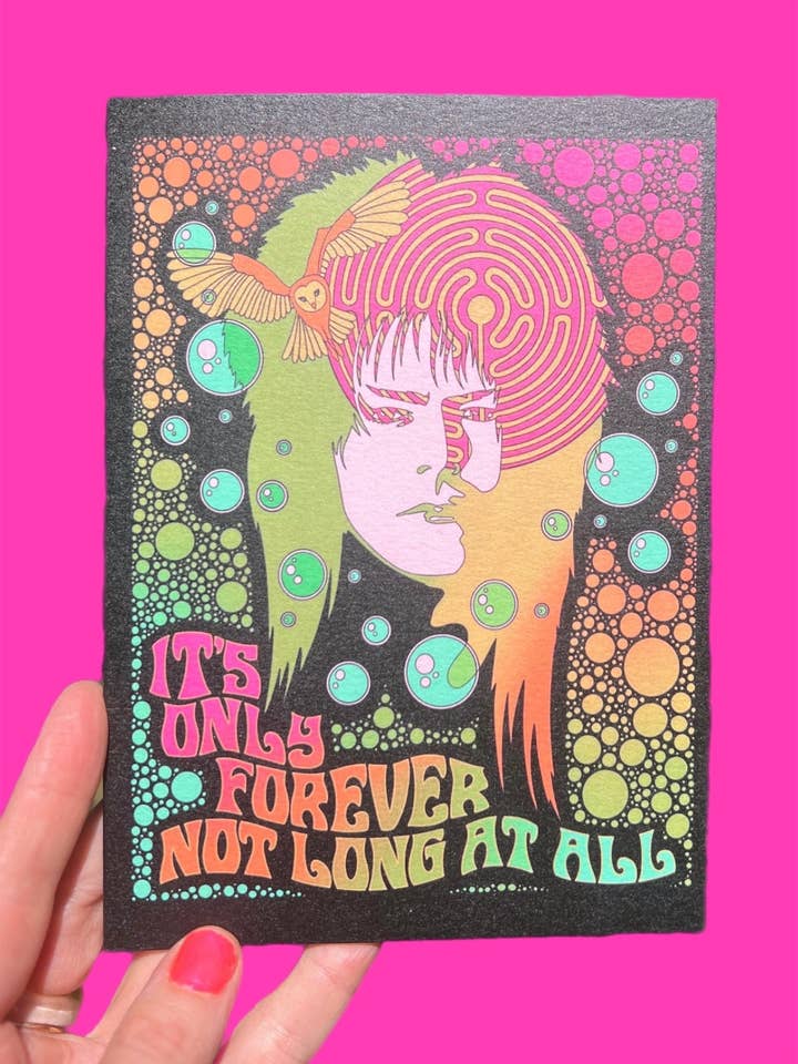 Grande carte de vœux A7 Labyrinth Bowie pour la vente par Astral Weekend