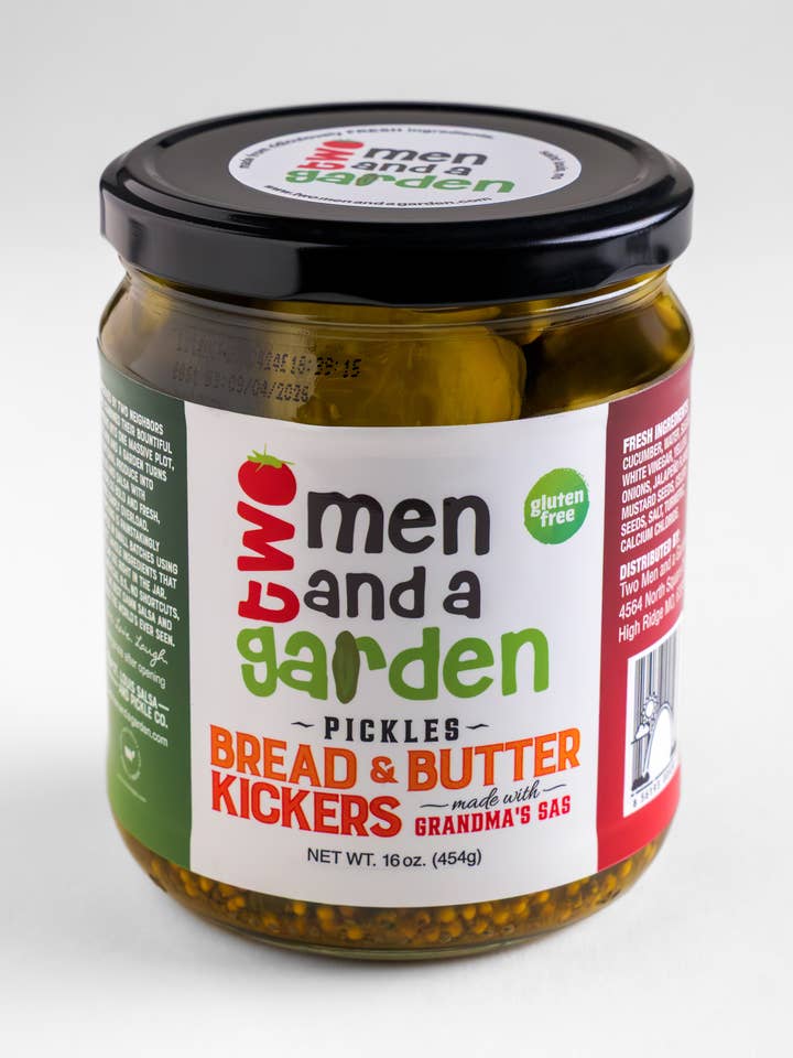 Bread and Butter Kicker Pickles for wholesale by Two Men and a Garden