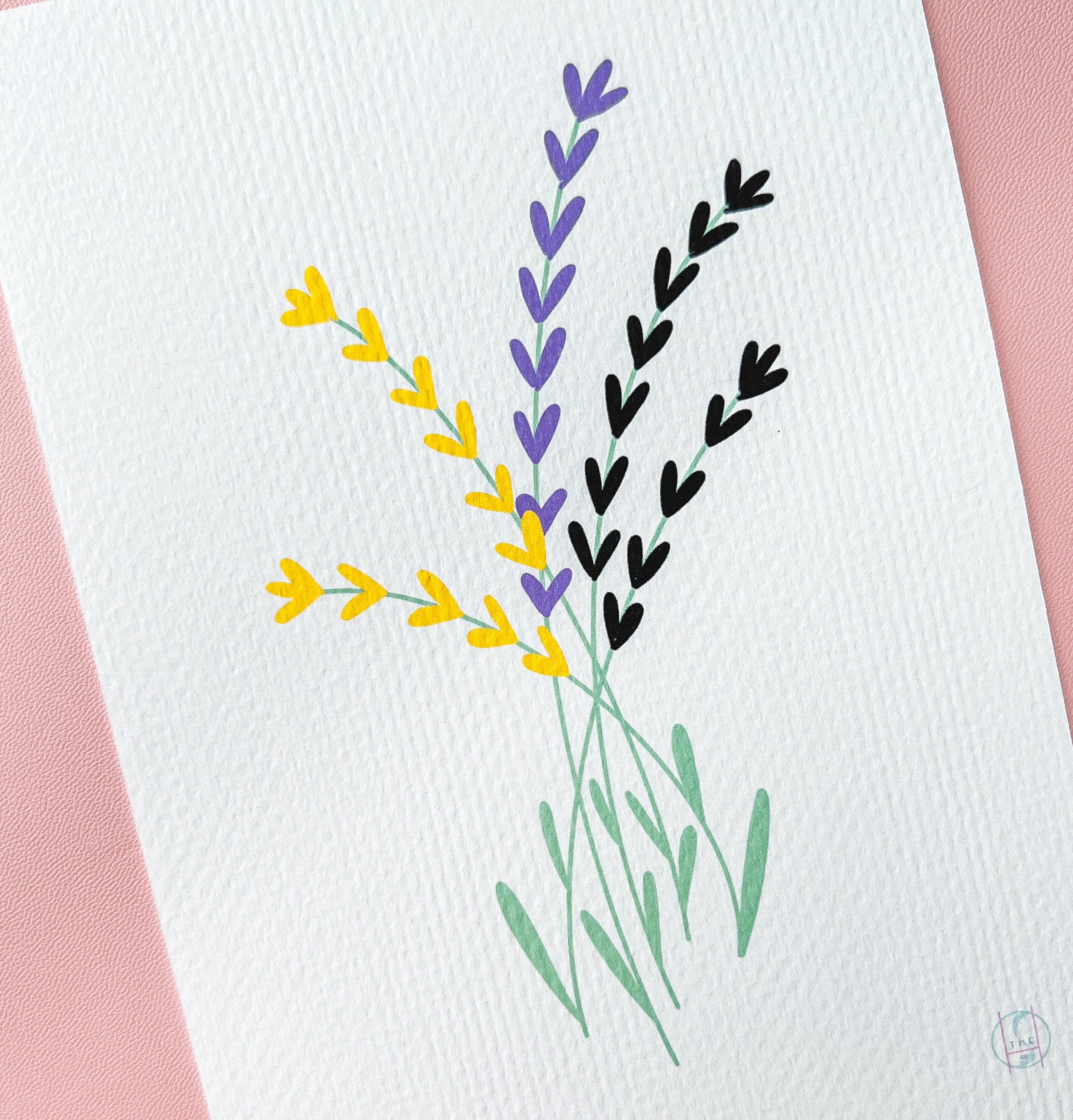 The Harpy Otter Co - Wholesale Art Print - NonBinary Pride Flag Floral Art Print3