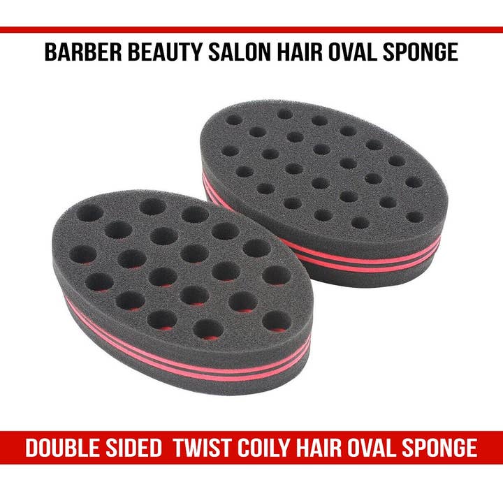 UB BRANDS INC - Wholesale Hair Brush/Comb - Double-Sided Twist Coily Hair Oval Sponge for Men & Women