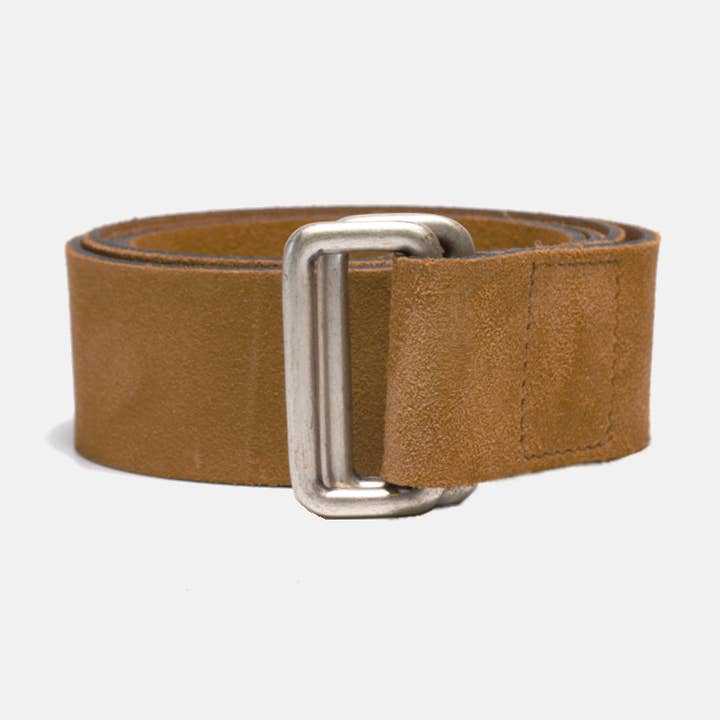 Curated Basics - Wholesale Belt - Men's - Camel Suede Square Ring Belt0