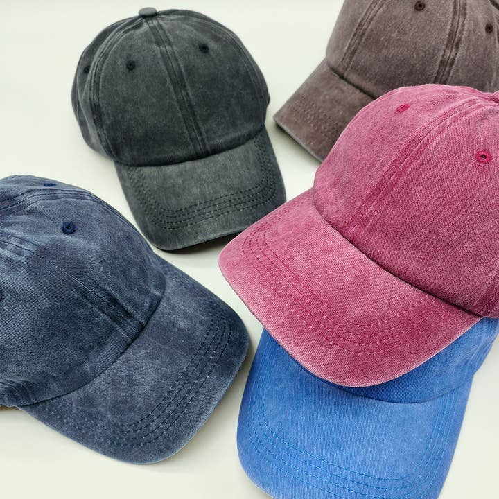 ACCITY - Wholesale Baseball Cap - Women's - Summer Washed Solid Baseball Cap, Sun Hat CWAH206