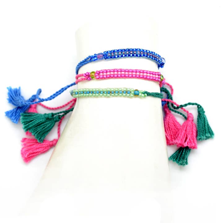 Beaded String Love Bracelet - ships assorted for wholesale by Dunitz & Company