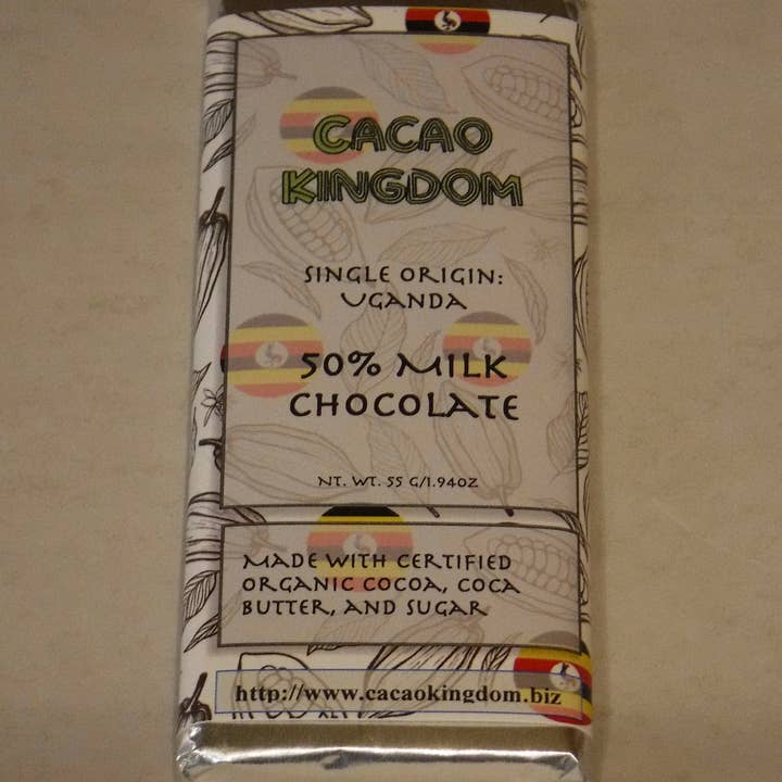 50% Single Origin Milk Chocolate, Uganda Semuliki Rainforest for wholesale by Cacao Kingdom, LLC
