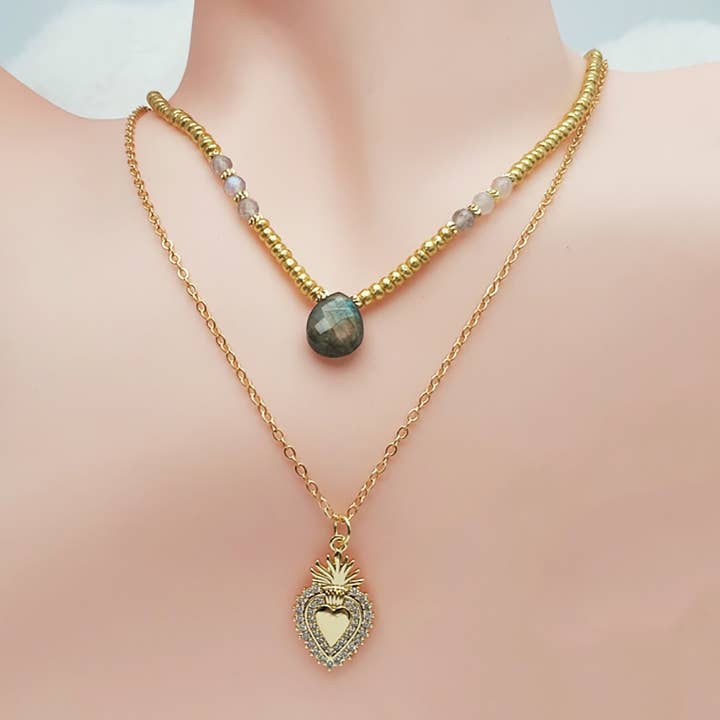 Collier Mohavena Labradorite pour la vente par Moira Bijoux Creation