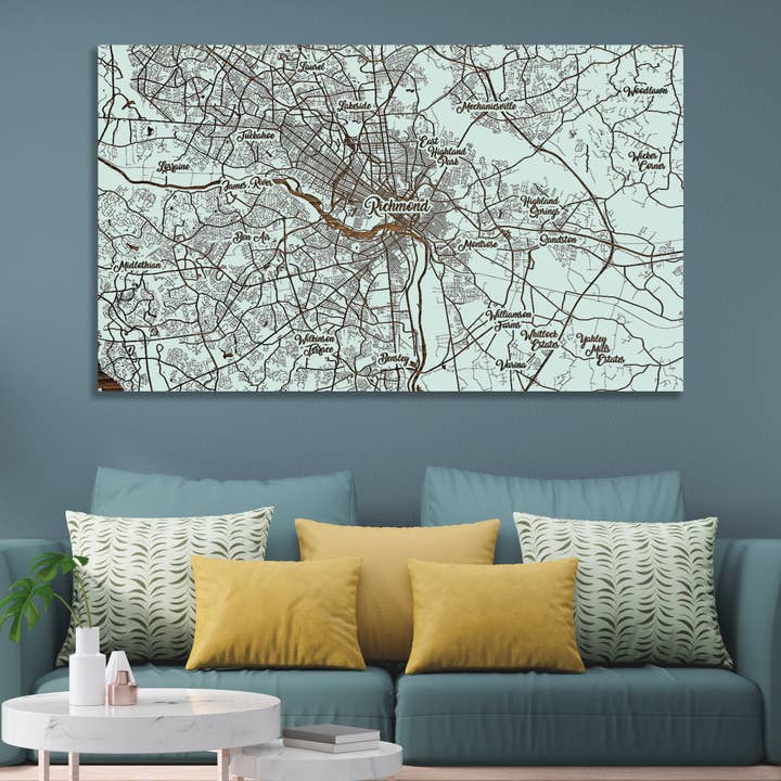 Virginia: Richmond Whimsical Map for wholesale by Fire & Pine