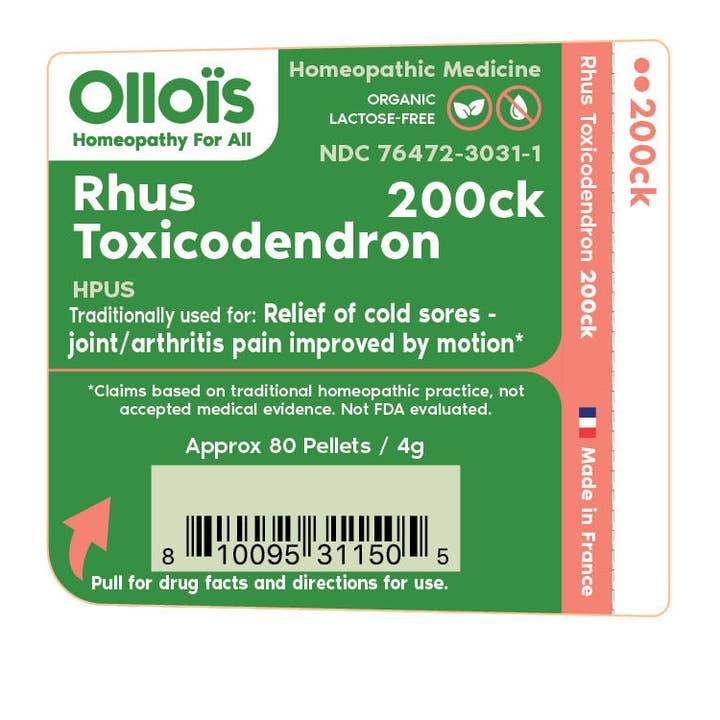 Ollois - Wholesale Oral Supplement/Vitamin - Olloïs Rhus Toxicodendron 200CK Vegan Organic kosher, 80ct1