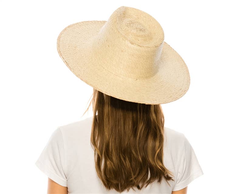 DNMC - Wholesale Straw Hat - Women's - Mexican Palm Leaf Straw Rancher Hat - Flat Brim6