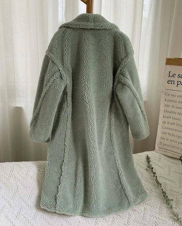 Rosa Clothing - Wholesale Fur/Faux Fur Coat - Women's - Plush long teddy fleece trench coat3