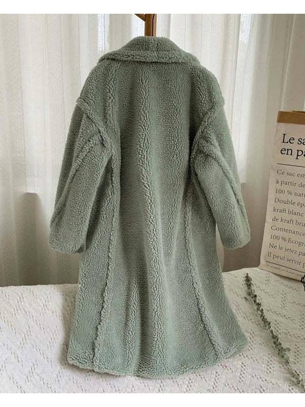 Rosa Clothing - Wholesale Fur/Faux Fur Coat - Women's - Plush long teddy fleece trench coat3