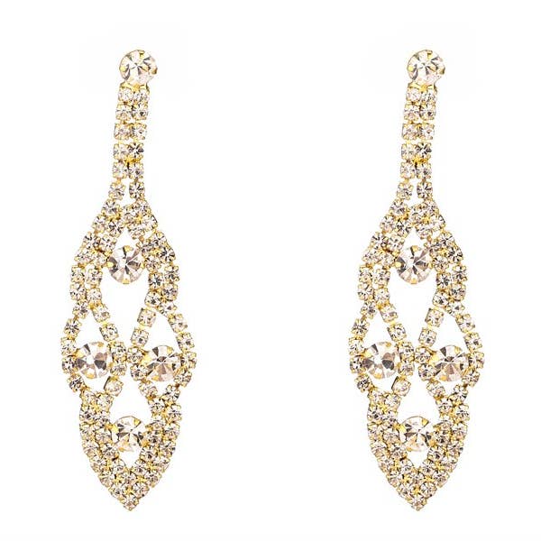 Ladies Rhinestone Dangling Chandelier Fashion Earring for wholesale by Nima Accessories Inc