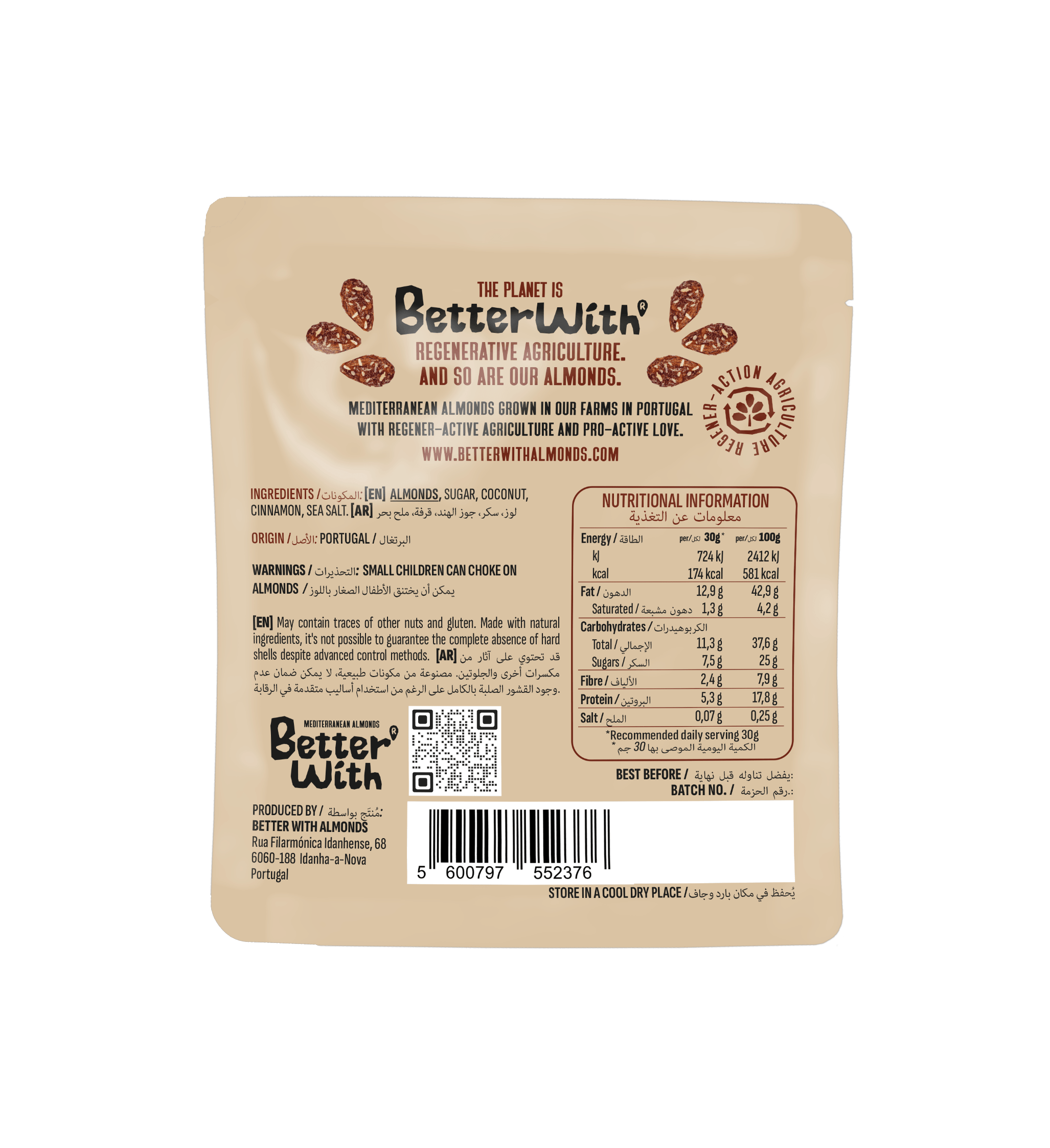 Better With Almonds - Vendita all'ingrosso Frutta secca - Mandorle Better With Cinnamon e Cocco - 30 g2