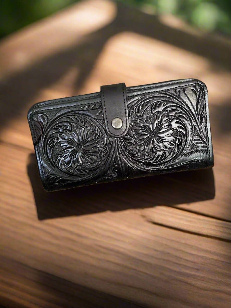 Cedar Hill Country Market - Wholesale Wallet - Women's - Western Genuine Hand Tooled Leather Wallet