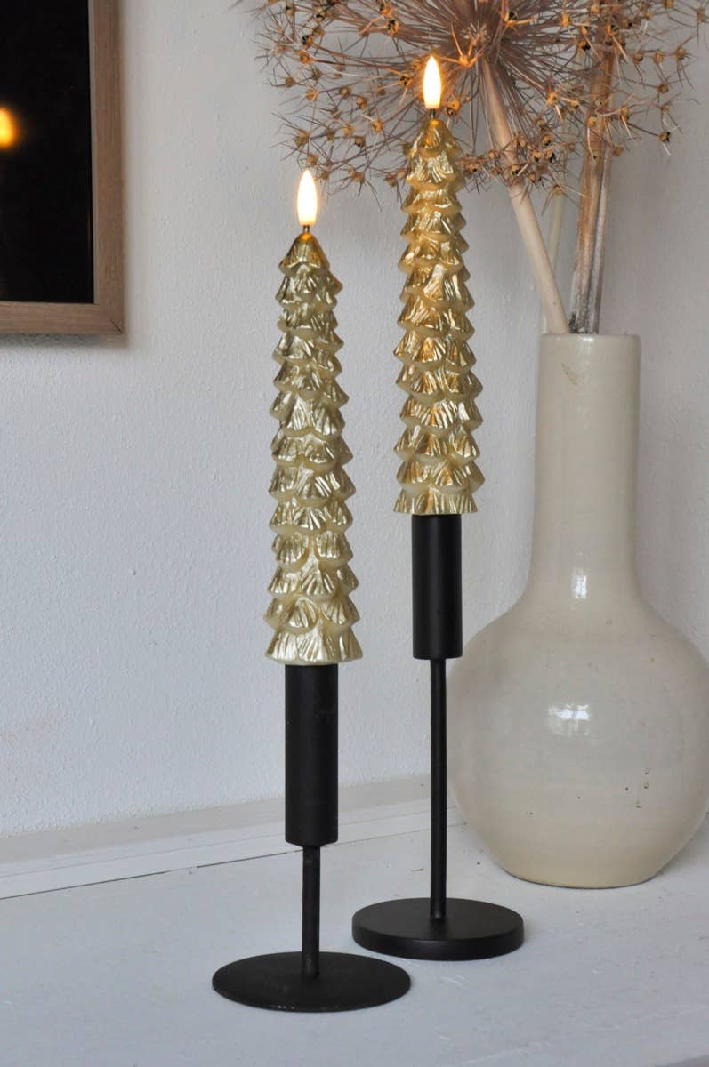 Aifcandles - Wholesale Flameless Candle - LED X-Mas Tree Candle Gold - Set of 23