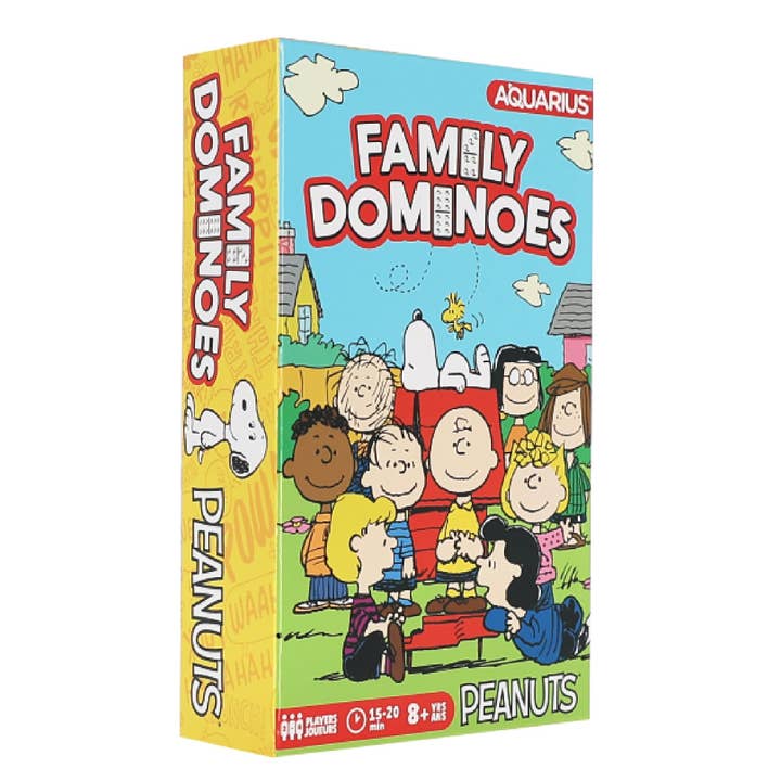 Peanuts Family Dominoes Game for wholesale by AQUARIUS, GAMAGO, ICUP, & ROCK SAWS by NMR Brands