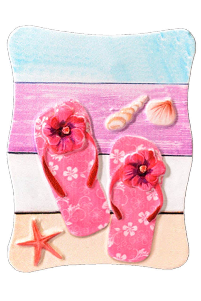 Sea Creations - Wholesale Magnet - Flip Flops Red Magnet 3 1/2"0
