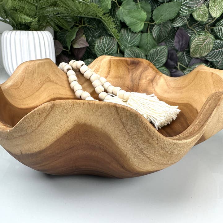 ASIATISCHE TEAKSCHÜSSEL, Geschnitzte Holzschüssel, Teakholz-Obstschale, Holzschüssel-Akzent, Asiatisch für den Großhandel von baligood