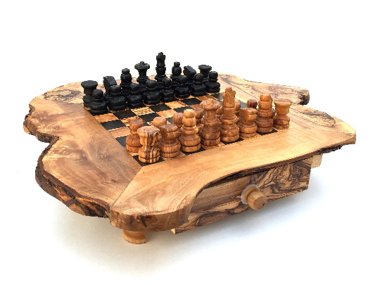 medina mood - Vente Jeux de société - Ensemble d'échecs taille M fabriqué à la main en bois d'olivier 1