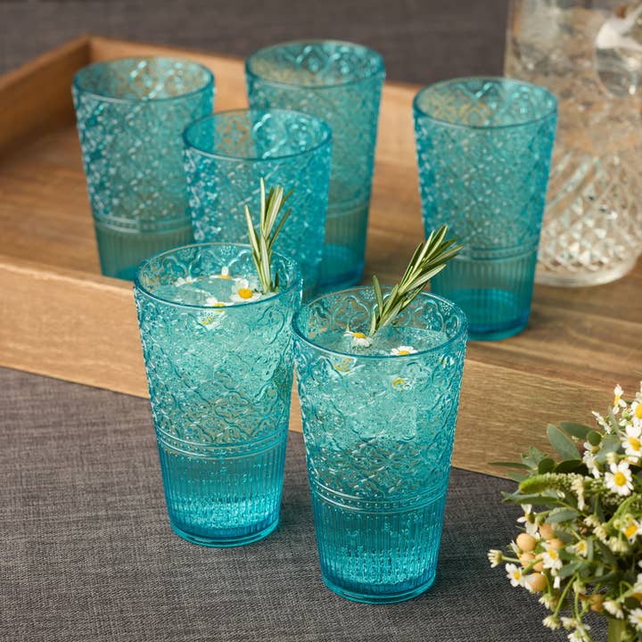 Certified International – wholesale Drinking glass/cup – Victoria Aqua Acrylic Ice Tea Glass 22 oz.4