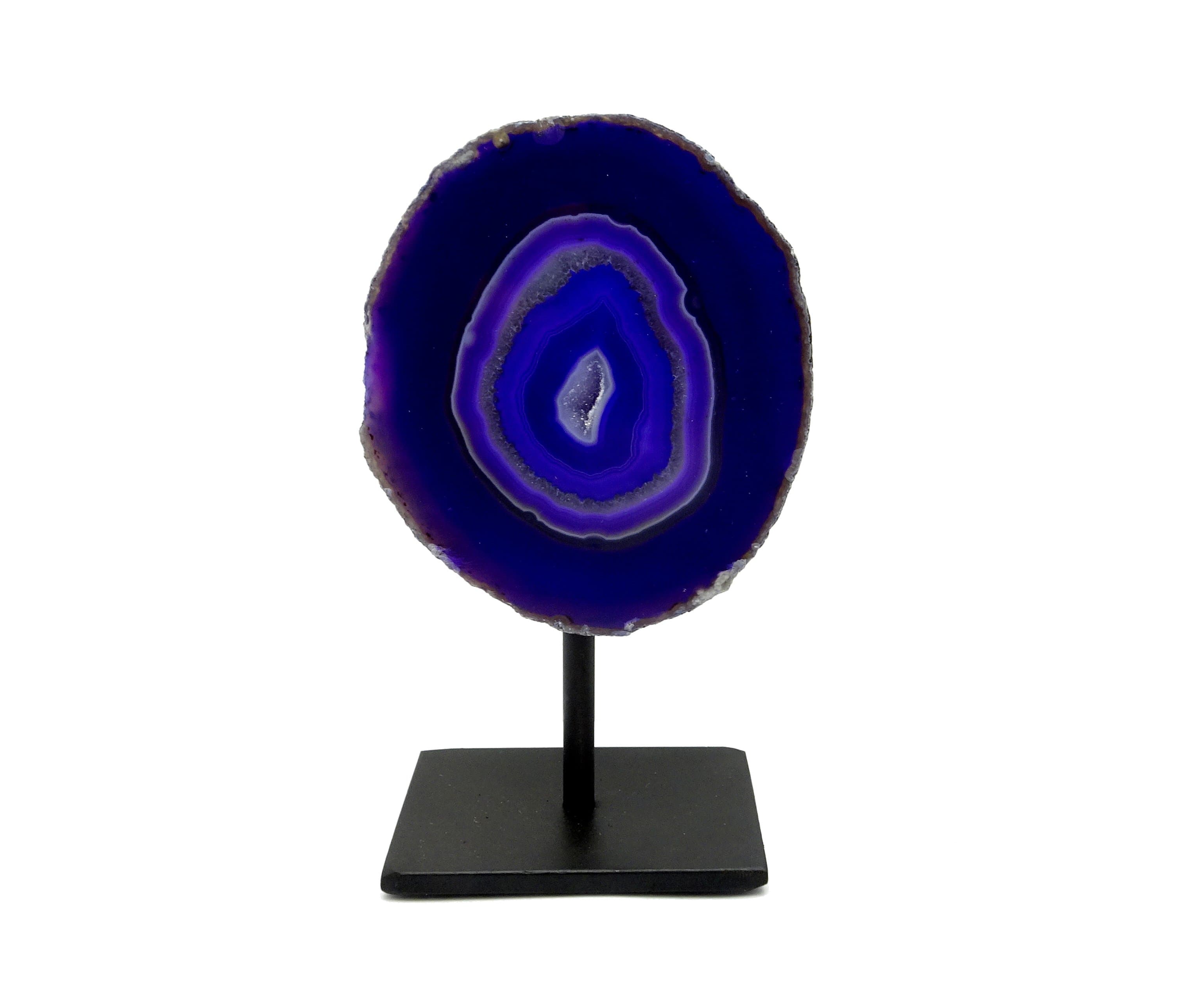 Rock Paradise - Wholesale Decorative Tabletop Object - Agate Geode Crystal Druzy Rock on Metal Base Home Decor5