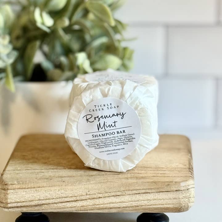 Tickle Creek Soap - Wholesale Shampoo Puck/Solid Shampoo - Solid Shampoo Bar – Rosemary Mint | Vegan & Eco-Friendly