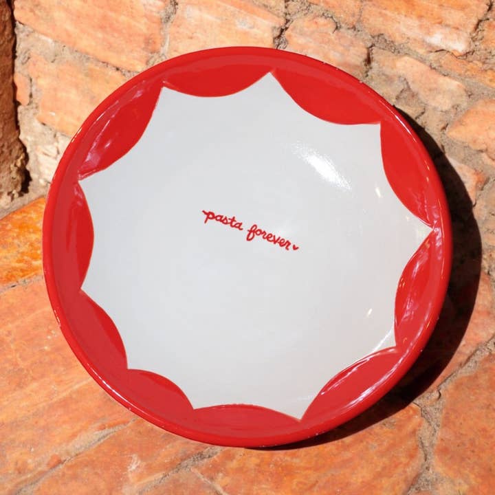 "pasta forever" Hand-painted Pasta Bowl for wholesale by Caitlin Rounds Antiques