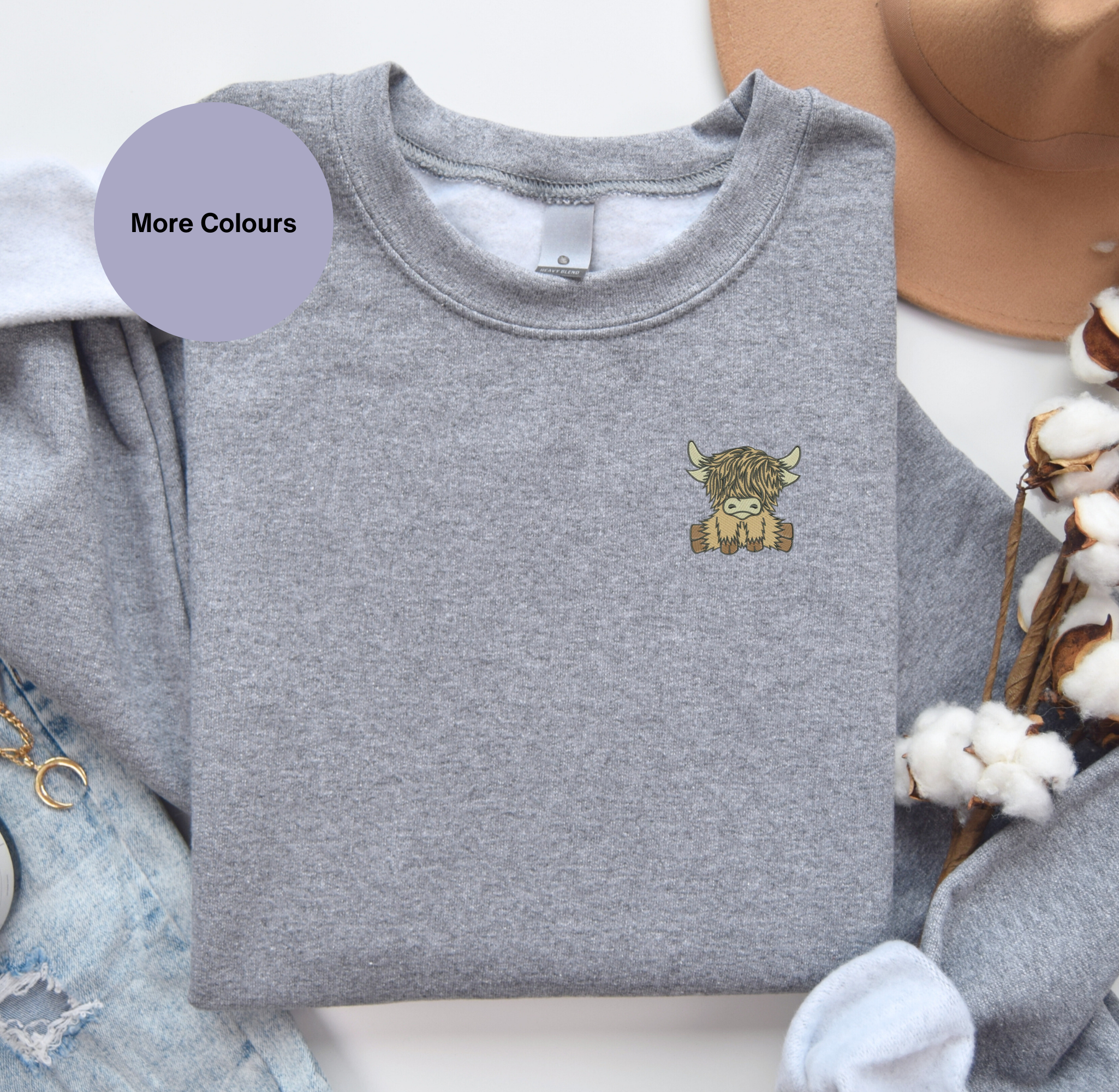 Thread and Needles Co - Vente Sweat-shirt – femme - Sweat-shirt à motif de vache des Highlands écossais, unisexe2