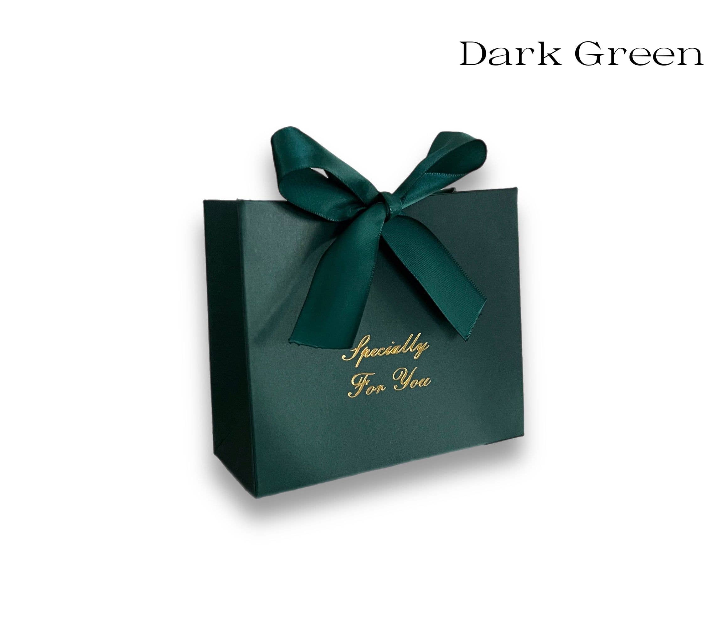 ANYGIFTGOODPACKINGBOX - Venta al por mayor Bolsas de celofán - Bolsas de Caramelos con Cinta para Regalo de Boda Personalizadas en Verde Oscuro0