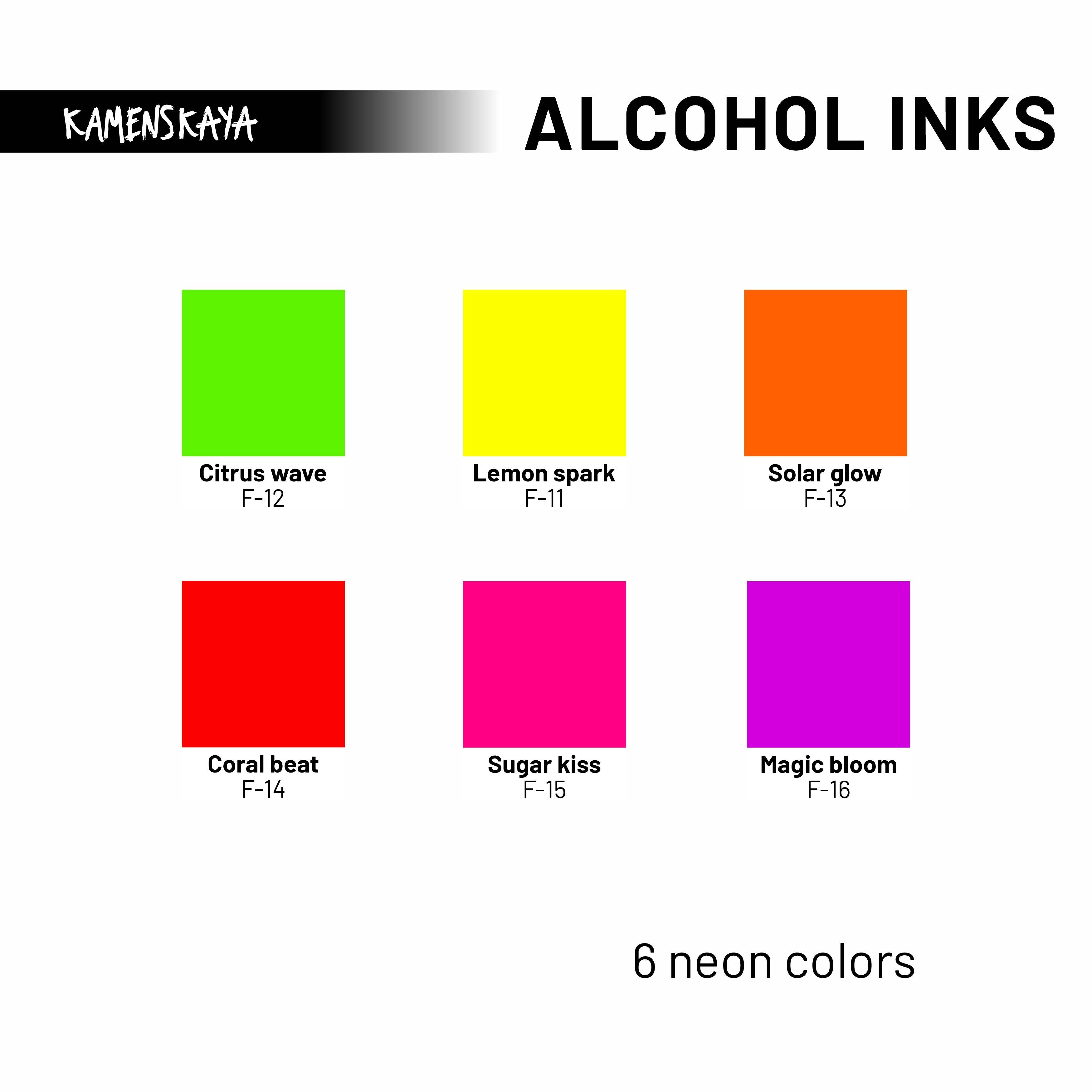 KAMENSKAYA – material para artesanato por atacado – Tinta de Álcool Neon F-15 "Beijo Doce"3