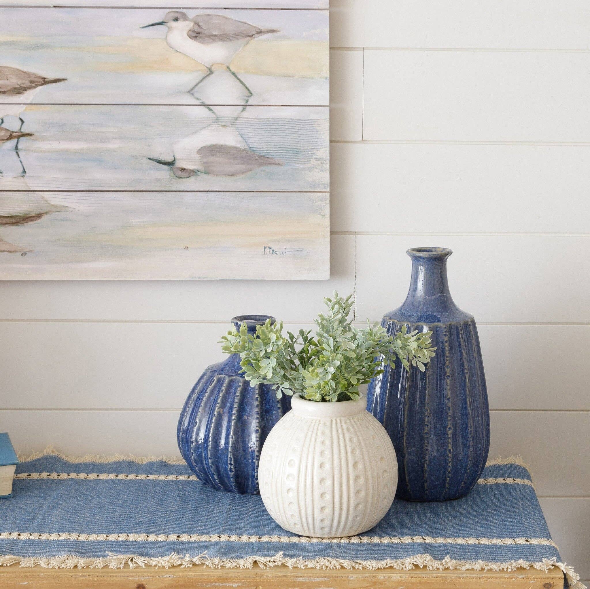 Audrey's Home & Gift – Großhandel Vasen – Keramikvase - Nautical Blue, Lg (PC)1