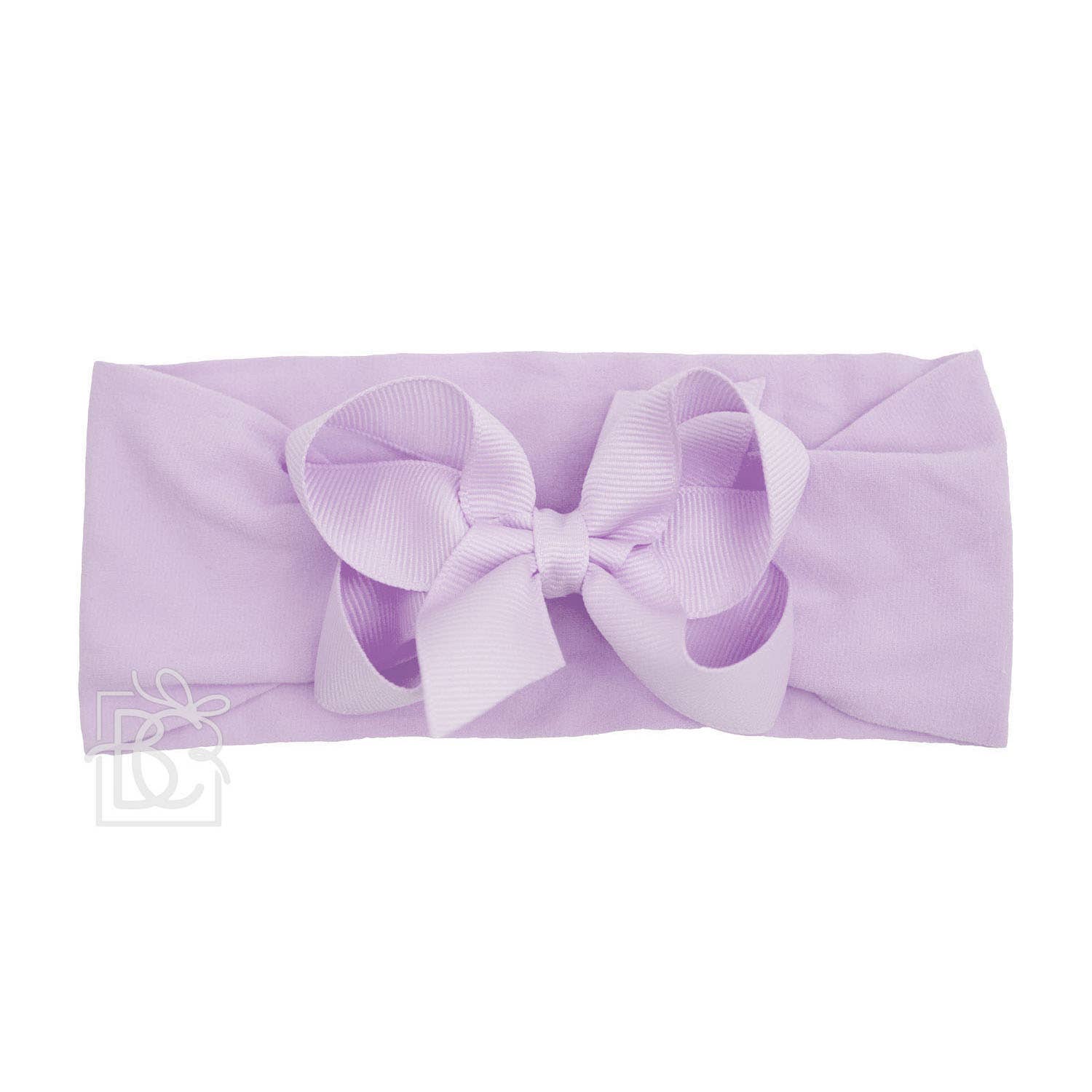 Beyond Creations, LLC - Wholesale Fashion Headband - Kids - WIDE PANTYHOSE HEADBAND W/CLASSIC GROSGRAIN BOW75