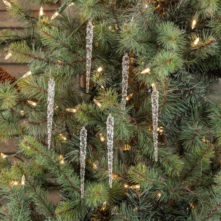 Ragon House - Wholesale Ornament Set - SET/ 6 CLEAR NORTHERN ICICLES