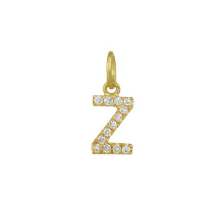 Ashley Schenkein Jewelry Design - Wholesale Pendant/Charm Necklace - Diamond Initial Charm 14K Yellow Gold Necklace27